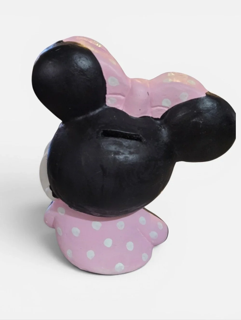 Pink Polka Dot Minnie Mouse Piggy Bank Figurine